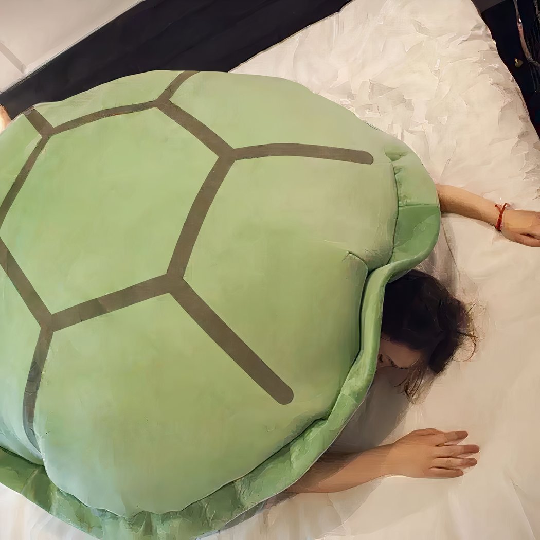 Coussin peluche carapace de tortue