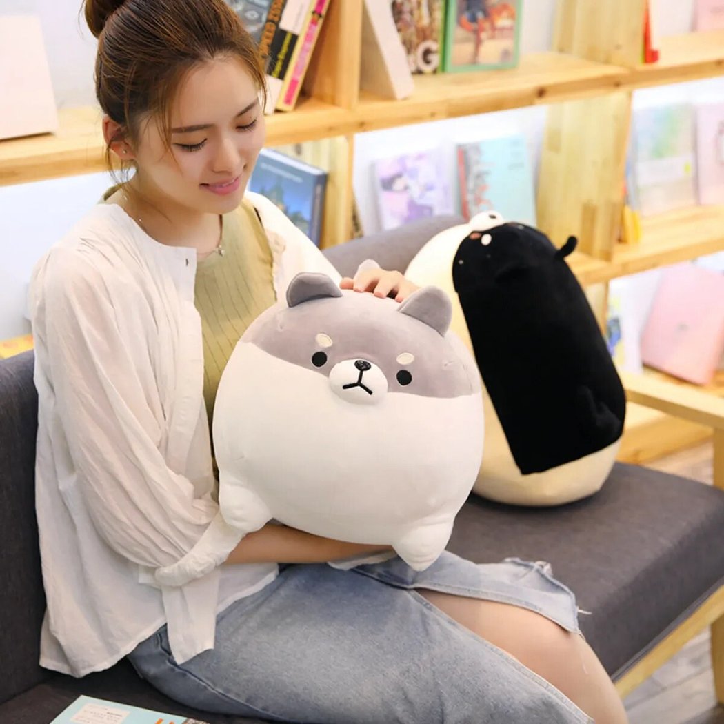 Oreiller en peluche chien Shiba inu