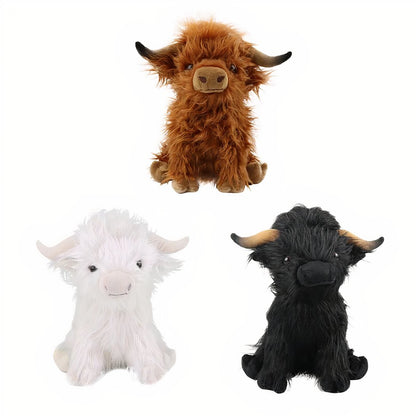 Peluche vache Highland à poils longs