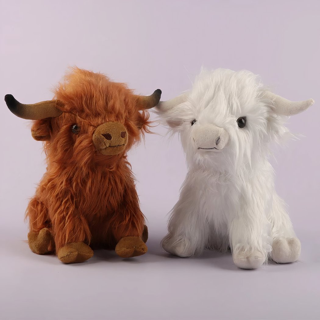 Peluche vache Highland à poils longs