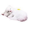 Peluche poupée chat blanc qui dort
