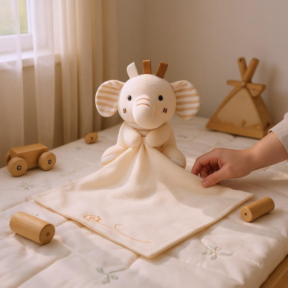 Peluche doudou éléphant beige