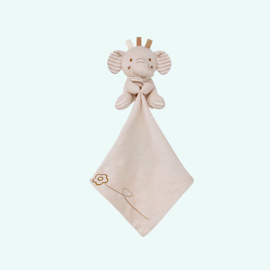 Peluche doudou éléphant beige