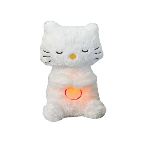 Peluche chat qui respire avec berceuse apaisante