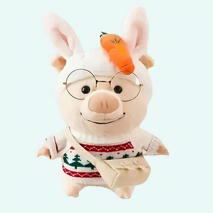 Peluche cochon habillé pull Noël