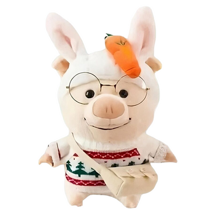 Peluche cochon habillé pull Noël