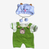 Nino - L'ours en peluche articulé fait main avec combinaison tricoté verte
