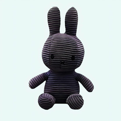 Peluche Miffy côtelé Bleu plush, ribbed blue corduroy bunny toy.