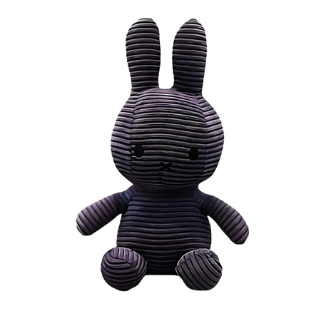 Peluche Miffy côtelé Bleu soft corduroy plush bunny with long ears.