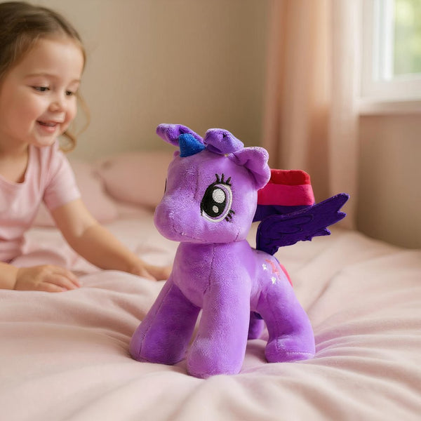 Peluche poupée licorne violette