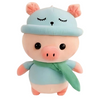Peluche cochon habillé tenue bleue