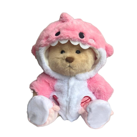 Nino – L’ours en peluche articulé fait main avec son déguisement de requin