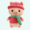 Peluche cochon habillé tenue rose