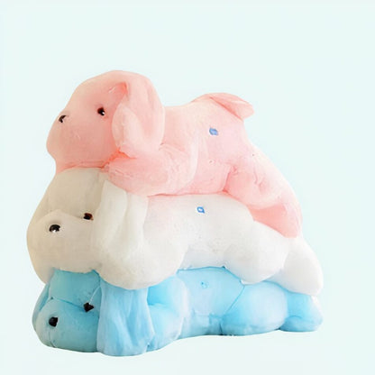 Peluche chien lumineuse blanche
