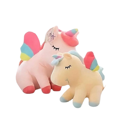 Peluche licorne rose arc-en-ciel