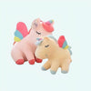 Peluche licorne jaune arc-en-ciel