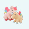 Peluche licorne jaune arc-en-ciel