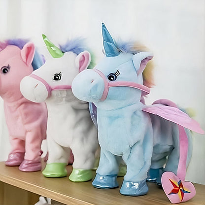 Licorne en peluche musicale électrique pour enfants