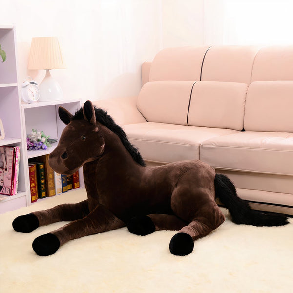 Peluche cheval marron adorable