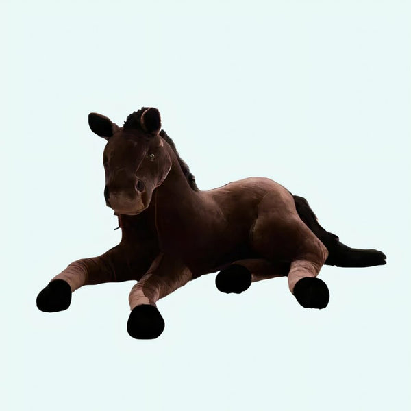Peluche cheval marron adorable