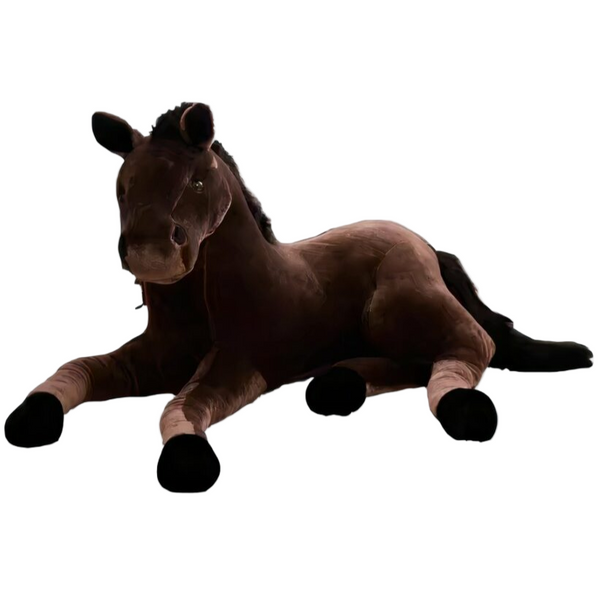 Peluche cheval marron adorable