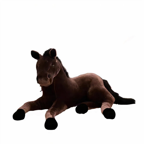 Peluche cheval marron adorable