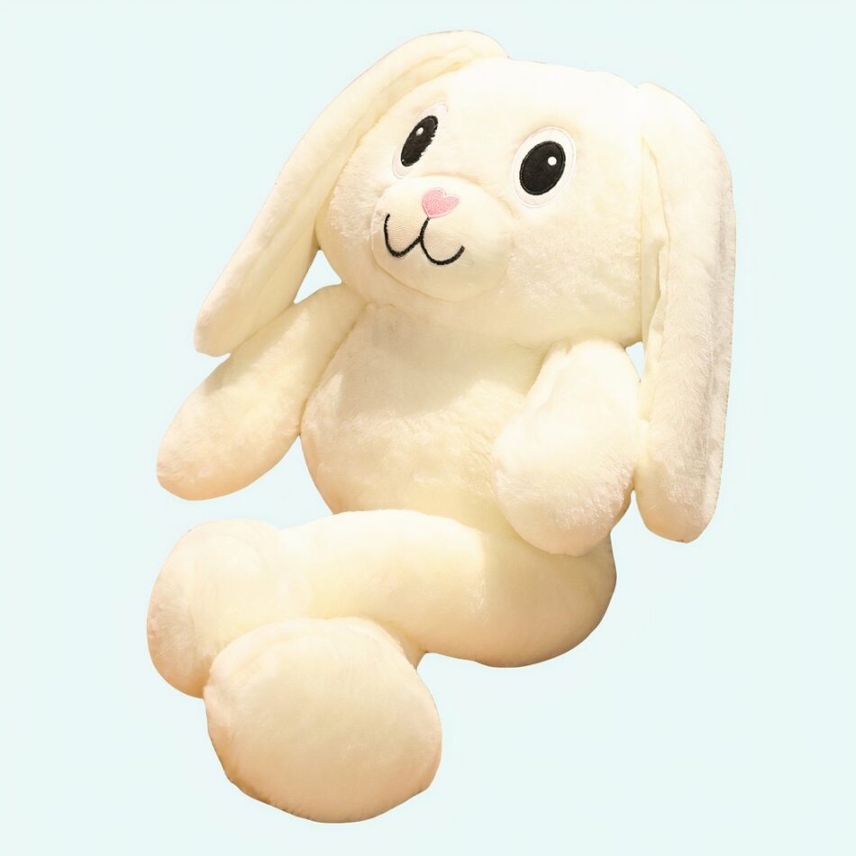 Peluche bébé lapin blanc