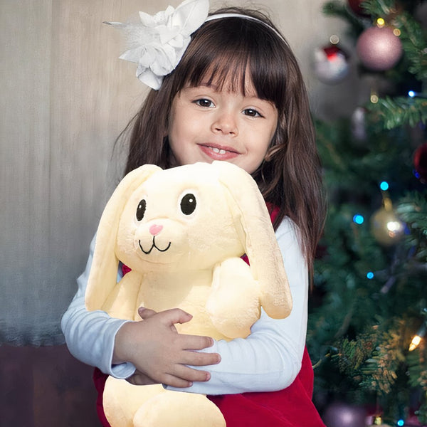 Peluche bébé lapin blanc