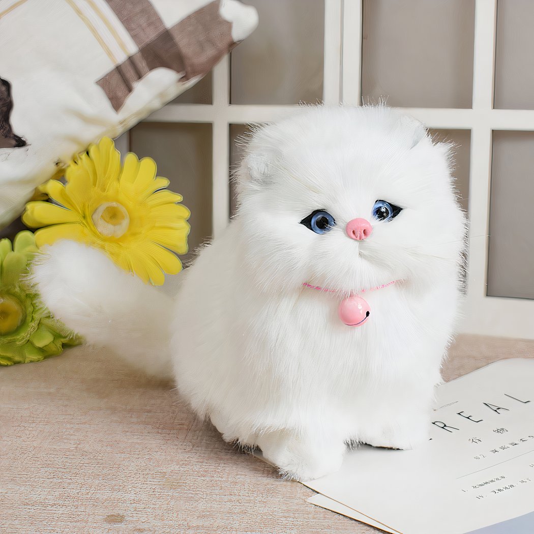 Peluche chat en poupée blanc