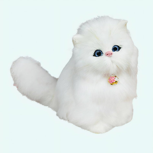Peluche chat en poupée blanc