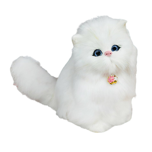 Peluche chat en poupée blanc