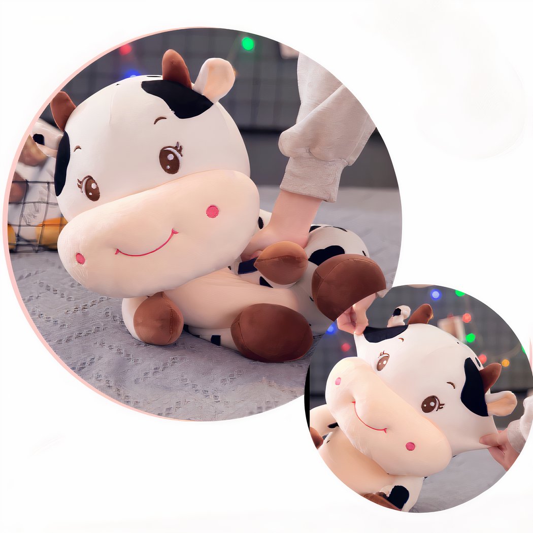 Peluche bébé vache brodé