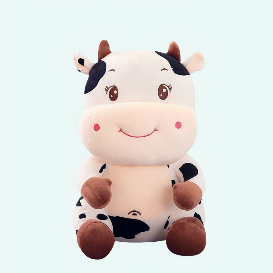 Peluche bébé vache brodé