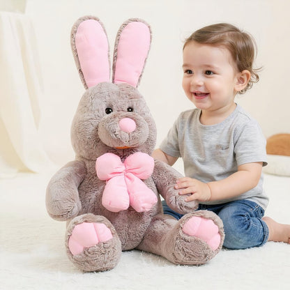 Peluche lapin gris géante