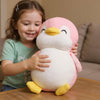 Peluche pingouin rose souriant