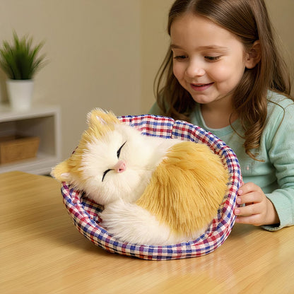Peluche mini chat endormi