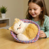 Peluche mini chat endormi