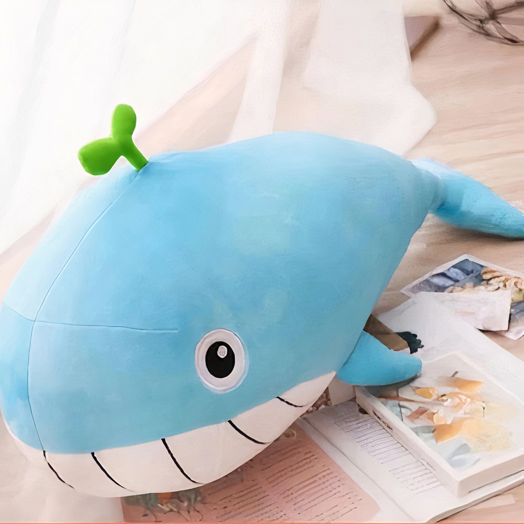 Peluche baleine rose pastel, le plus doux des oreillers