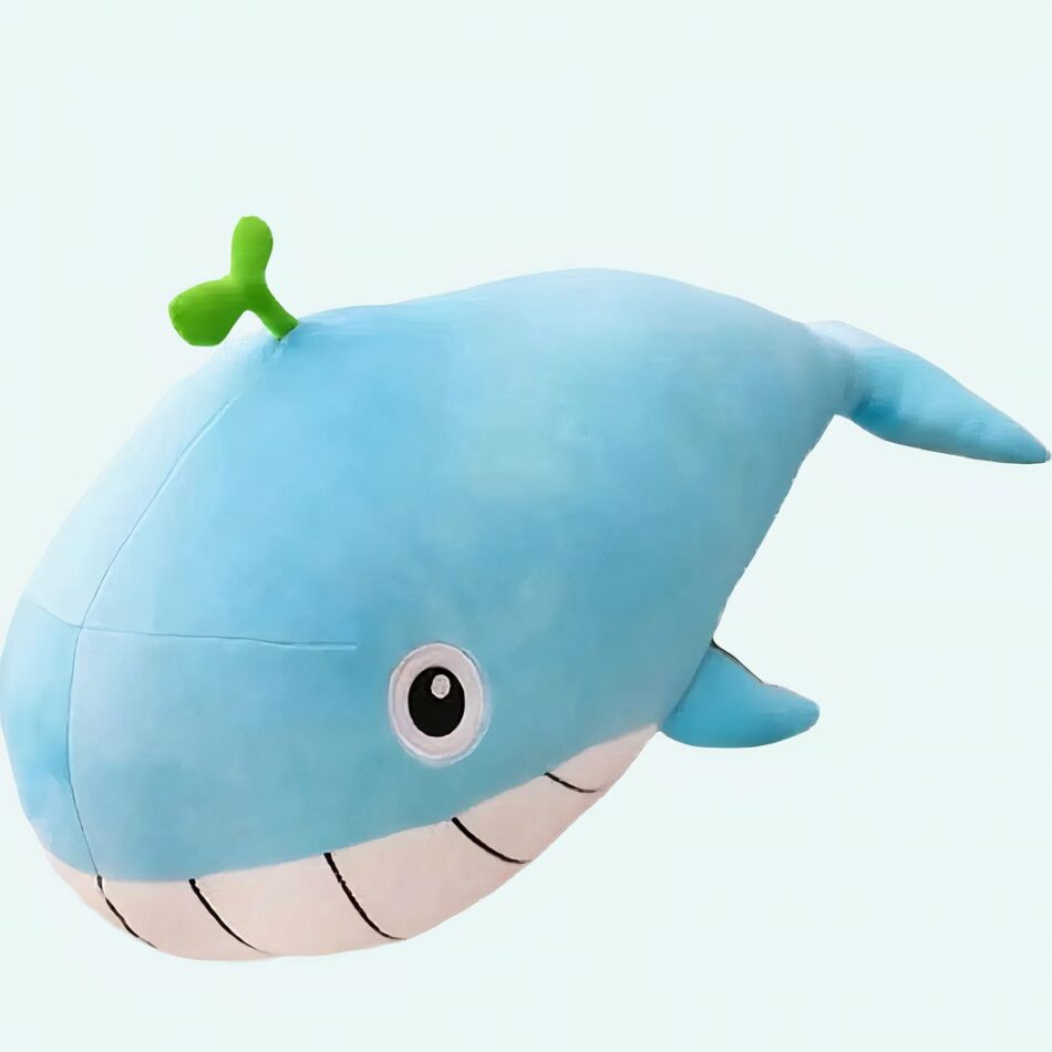 Peluche baleine rose pastel, le plus doux des oreillers