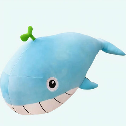 Peluche baleine rose pastel, le plus doux des oreillers