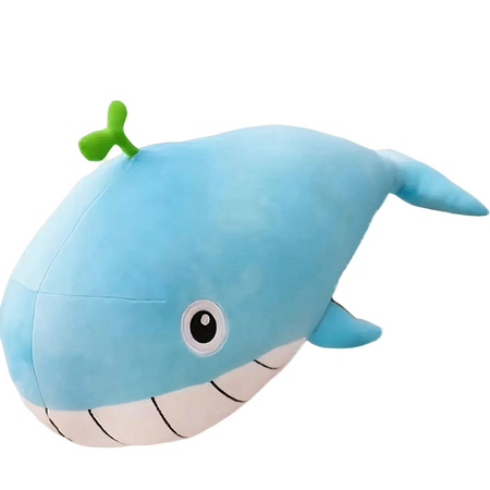 Peluche baleine rose pastel, le plus doux des oreillers