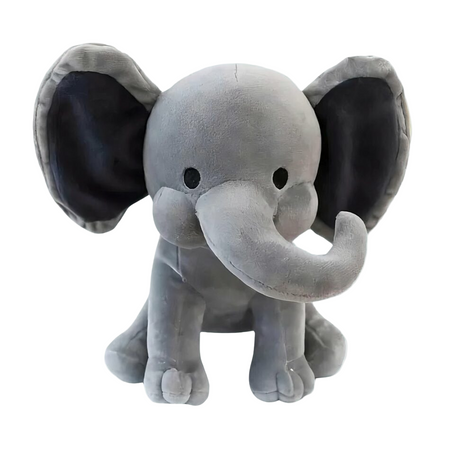 Peluche éléphant toute douce grise