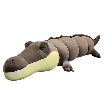 Peluche alligator gris géante