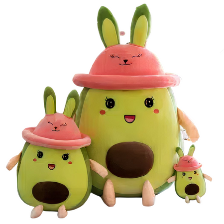 Peluche avocat mignon avec chapeau