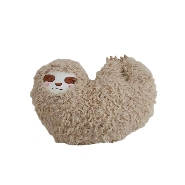 Coussin en peluche paresseux en forme de cœur pour enfants