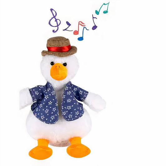 Peluche canard blanc dansant