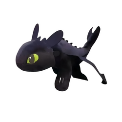 Peluche dragon Krokmou noir
