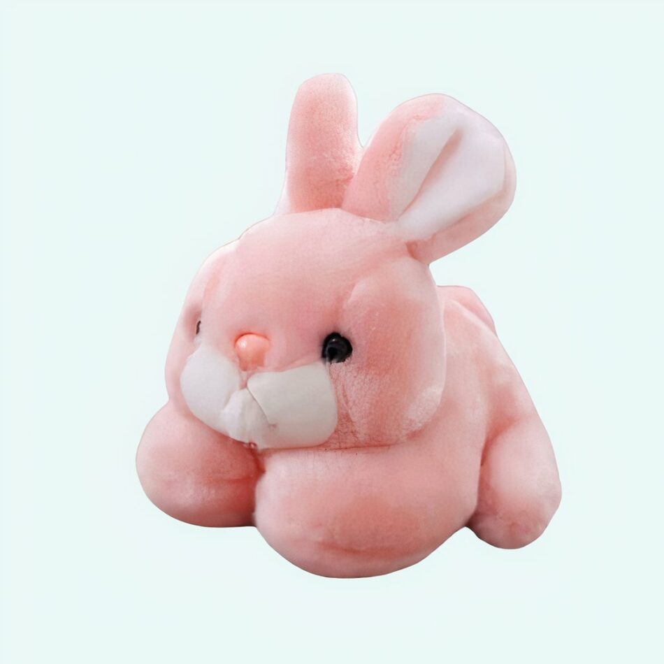 Peluche lapin rose tout doux