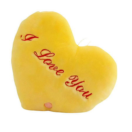 Peluche oreiller jaune I Love You