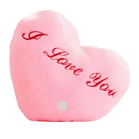 Peluche oreiller rose I Love You